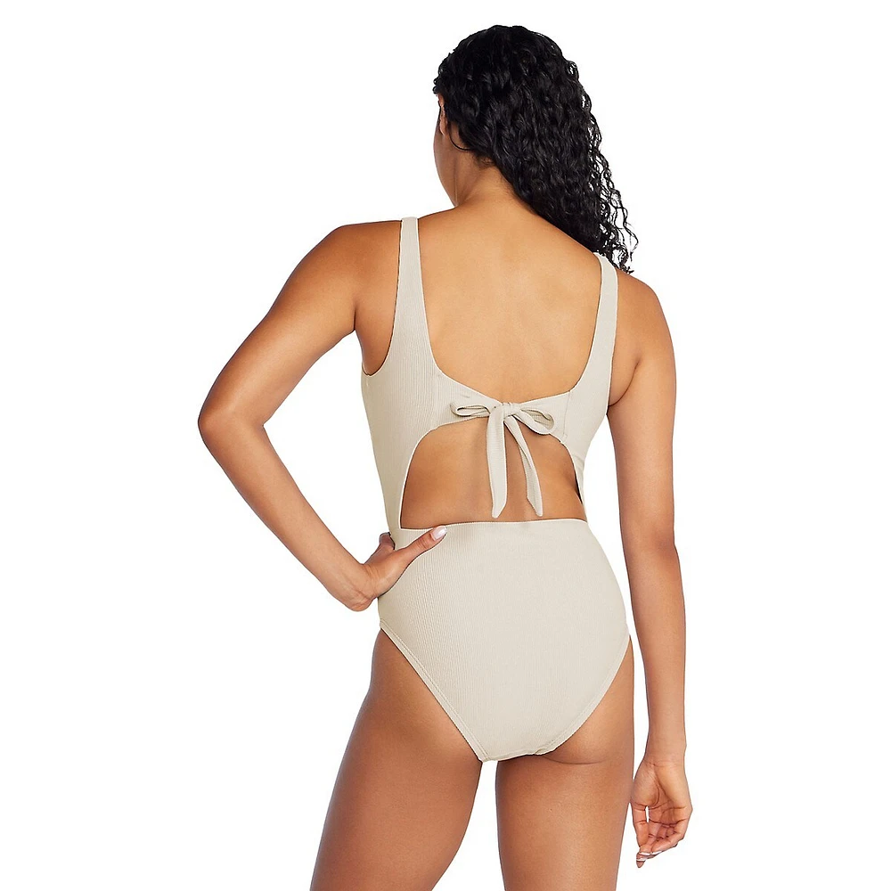 Active Rec Keyhole Rib One-Piece Swimsuit