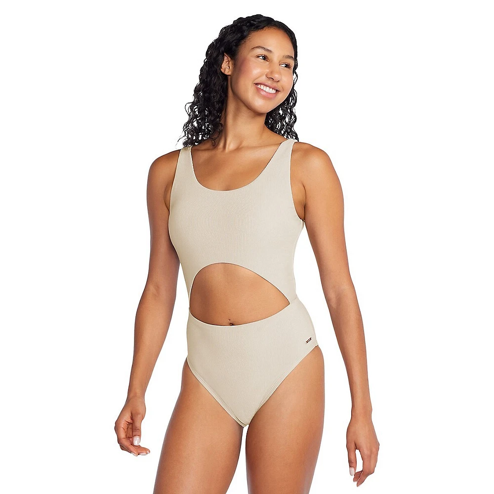 Active Rec Keyhole Rib One-Piece Swimsuit