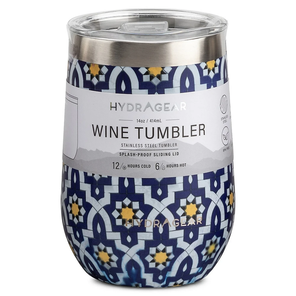 Hydragear 14-Oz Floral Mosaic Wine Tumbler