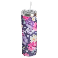 Bouteille d'eau à fleurs aquarelle Skinny Hydragear - 887 ml