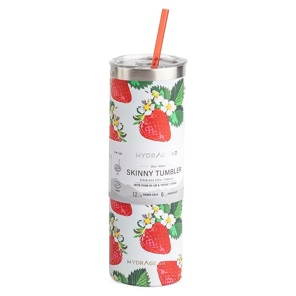 Hydragear 30-Oz Strawberry Fruit Skinny Tumbler