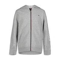 Boy's Zip-Front Logo Hoodie