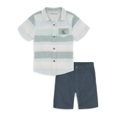Little Boy's Two-Piece Shirt & Shorts Set