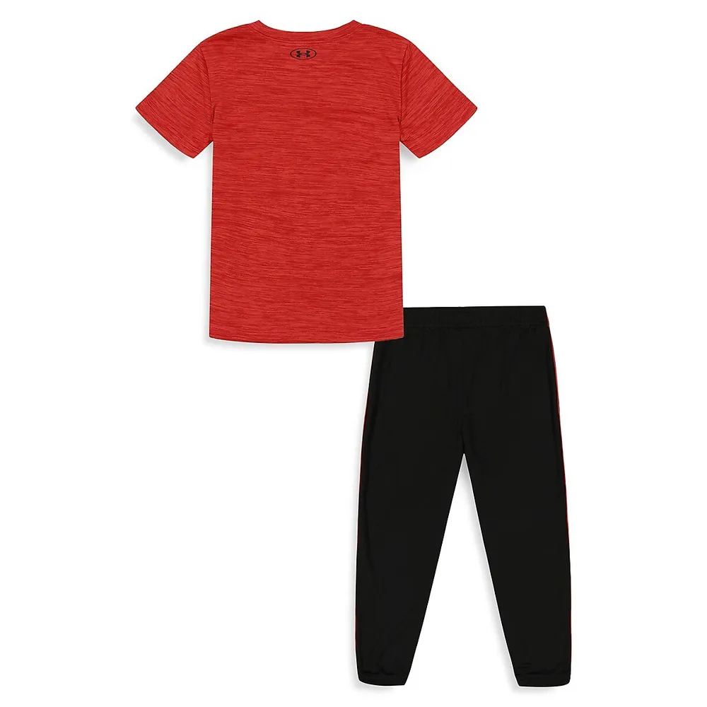 Ensemble t-shirt et pantalon d'entraînement avec logo UA Panic Room pour petit garçon, deux pièces