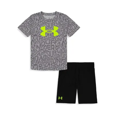 Little Boy's 2-Piece Warp Zone Logo T-Shirt & Shorts Set