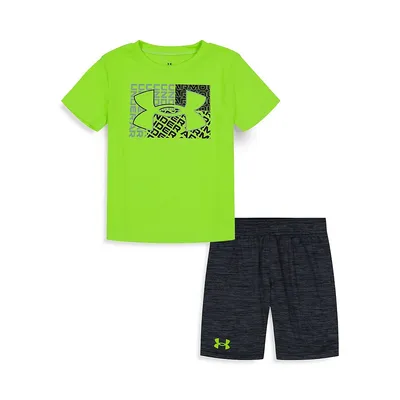 Ensemble t-shirt et short à logo UA Deconstruct pour petit garçon, deux pièces