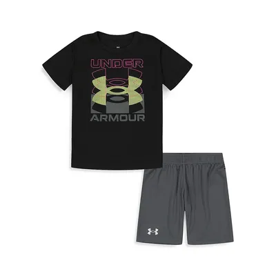 Little Boy's 2-Piece Infinite Logo T-Shirt & Shorts Set