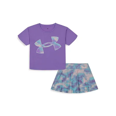 Little Girl's 2-Piece Sandstorm T-Shirt and Skort Set