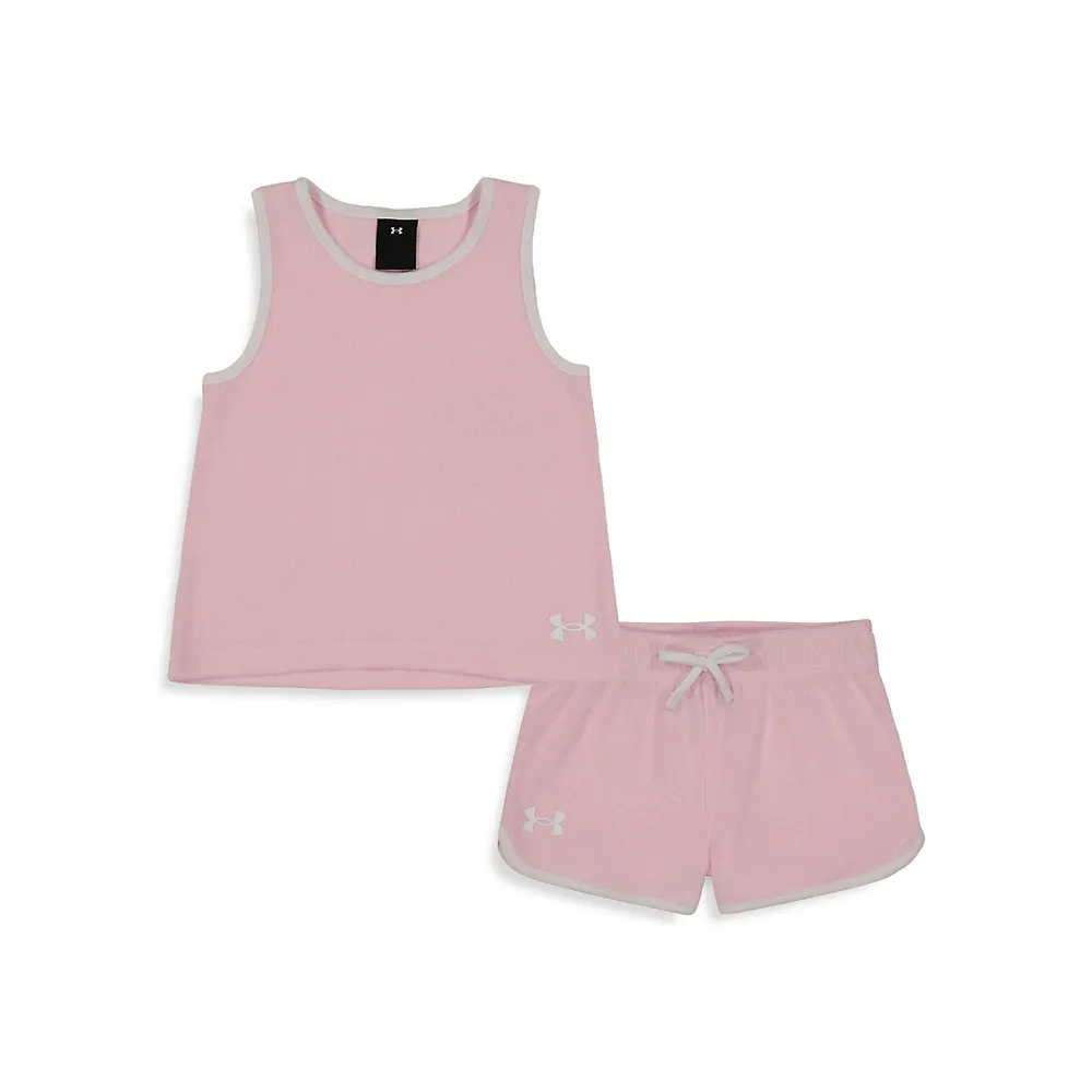 Under Armour Little Girl's 2-Piece UA Fashion Terry Tank and Shorts Set
