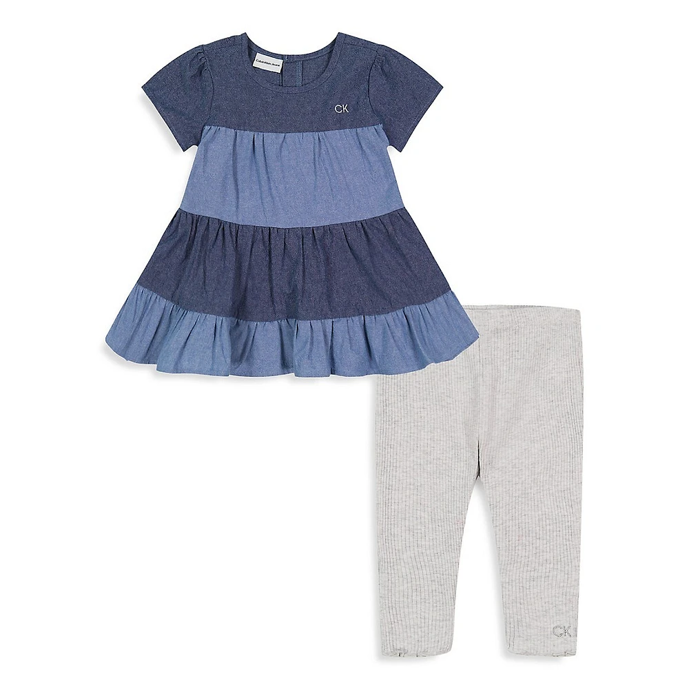 Little Girl's 2-Piece Top & Leggings Set