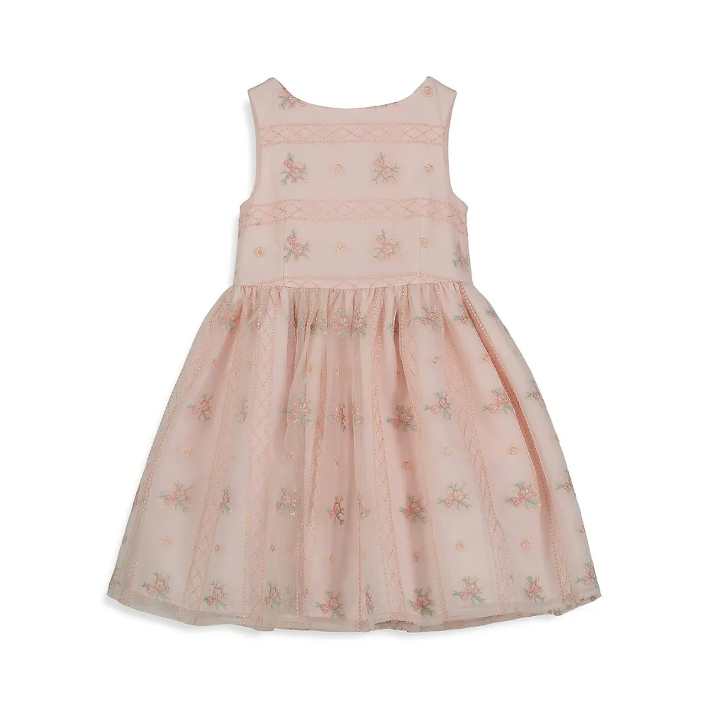 Pippa & Julie Little Girls 2T-6X Sleeveless Floral Printed Ruffled  Fit-And-Flare Dress