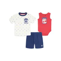 Baby Boy's 3-Piece Bodysuit, T-Shirt & Shorts Set