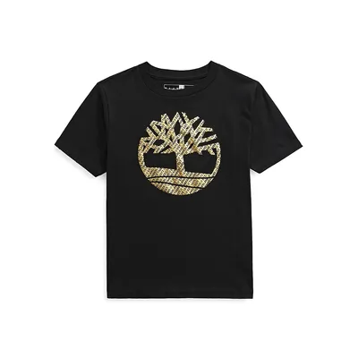 Boy's Foil Tree Logo T-Shirt