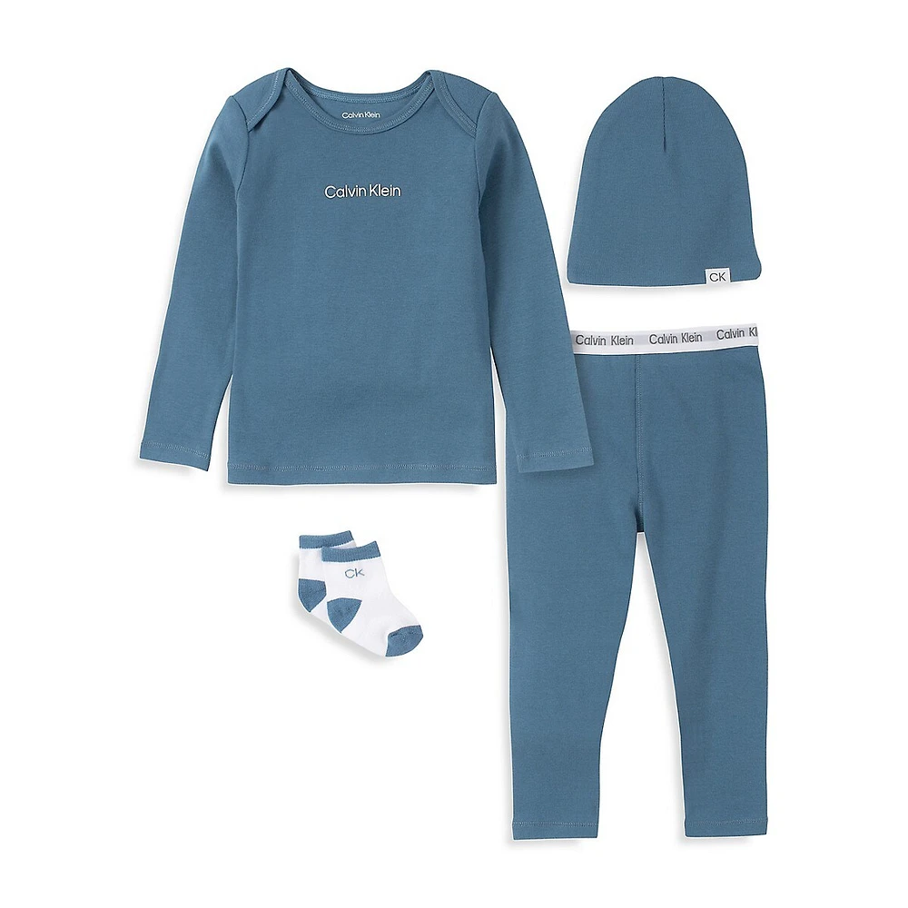 Baby's 4-Piece Organic Cotton Shirt, Pants