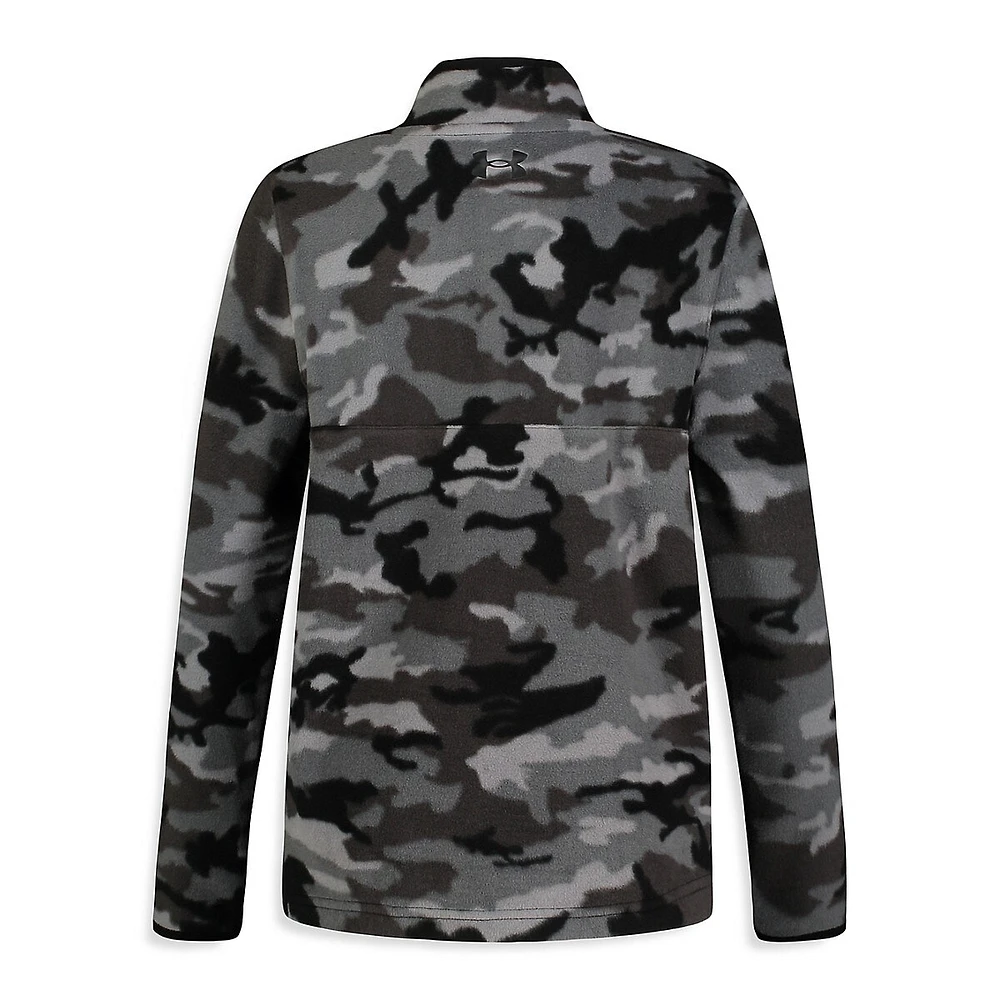 Boy's UA Quarter-Zip Camo Fleece Top