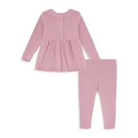 Baby Girl's 3-Piece Rib-Knit Tunic Set