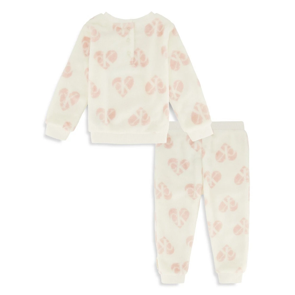 Baby Girl's 2-Piece Logo Hearts Faux Shearling Set