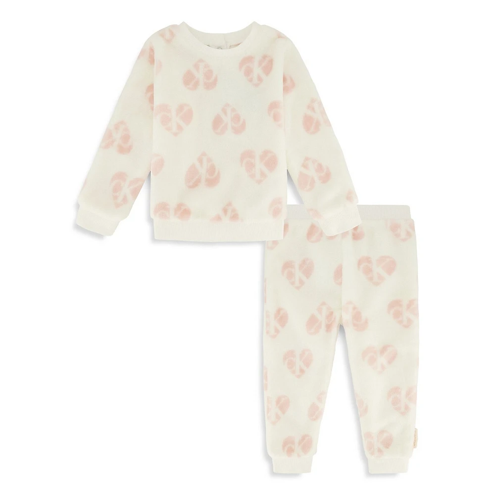 Baby Girl's 2-Piece Logo Hearts Faux Shearling Set