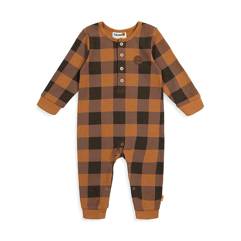 Baby's Buffalo Check Romper