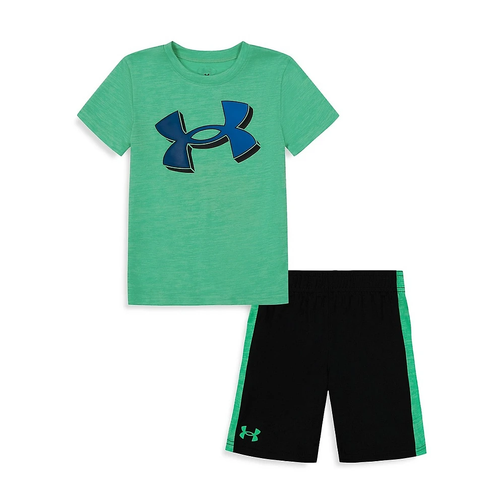 Little Boy's UA Big Logo Side Panel T-Shirt & Shorts Set