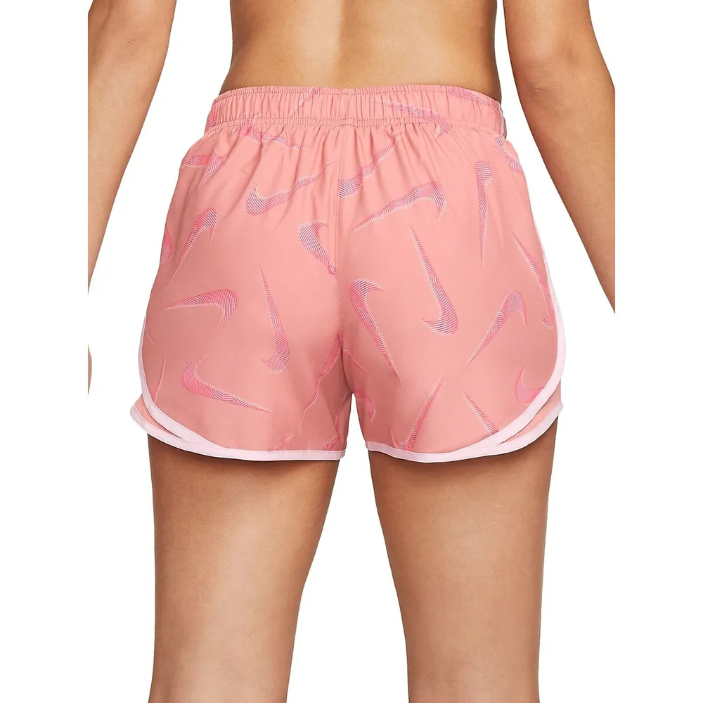 Tempo Swoosh Dri-FIT Brief-Lined Printed Running Shorts