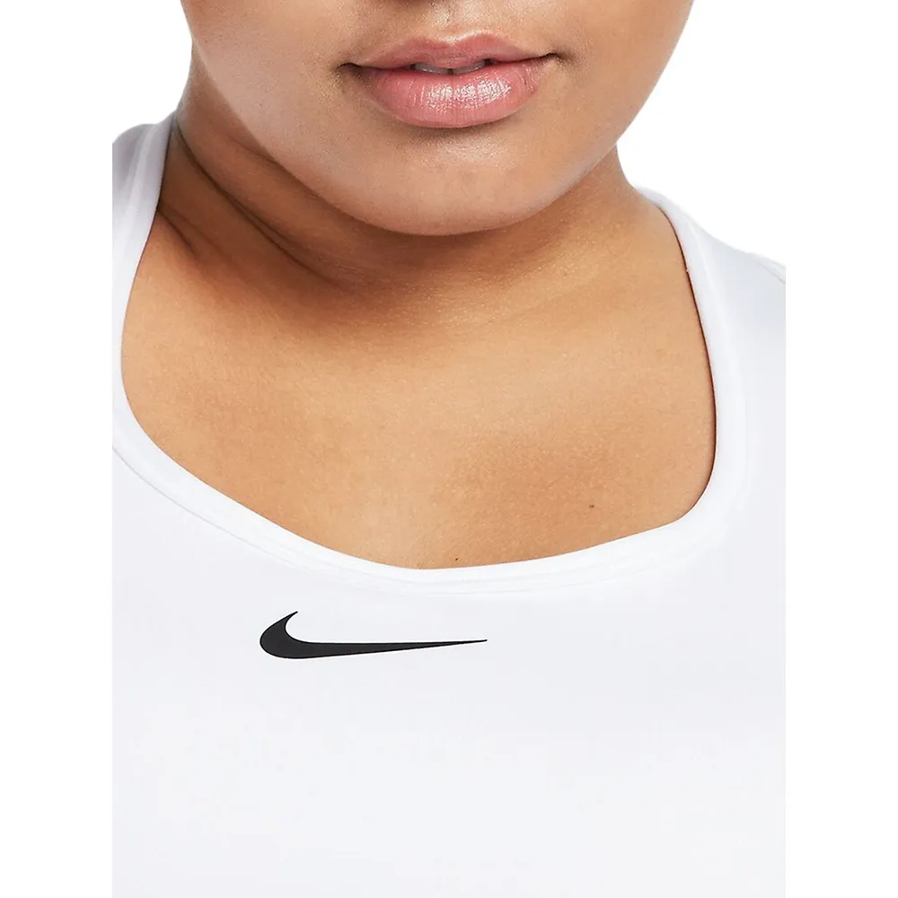 Nike Women's Swoosh Logo Scoop-Back Medium-Support Sports Bra Size S