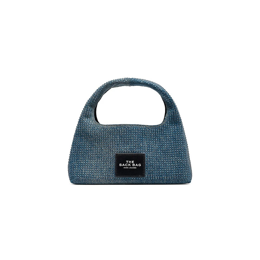 The Crystal Denim Mini Sack Bag