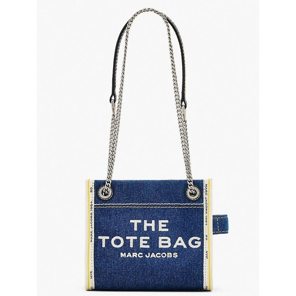 The Mini Denim Chain Crossbody Tote Bag