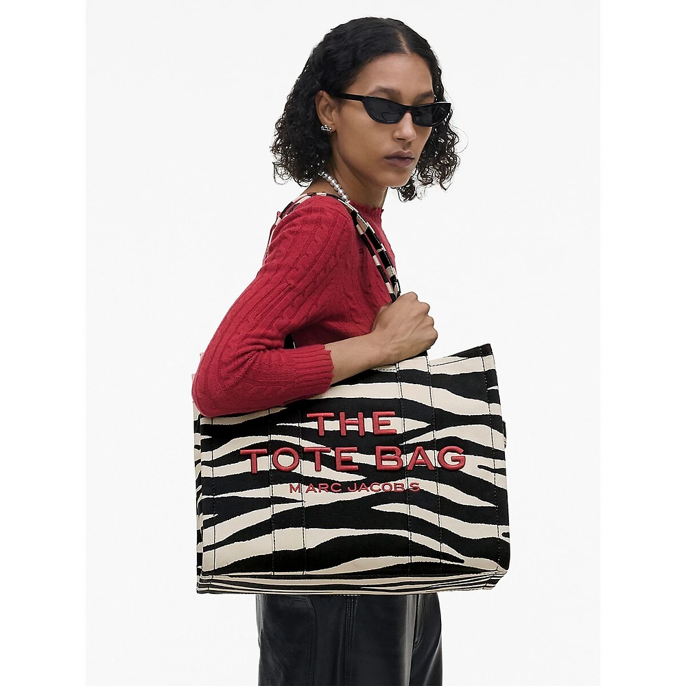 The Large Tote Zebra Canvas Tote Bag