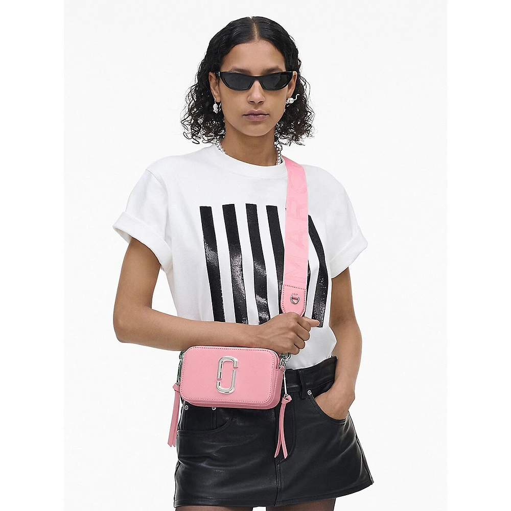 Solid Leather Snapshot Crossbody Bag