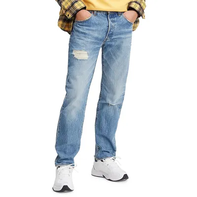 501 93 Straight Jeans Medium Indigo Worn
