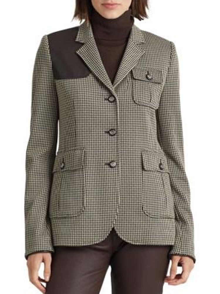 Lauren Ralph Lauren Knit Jacquard Houndstooth Blazer | Bramalea City Centre