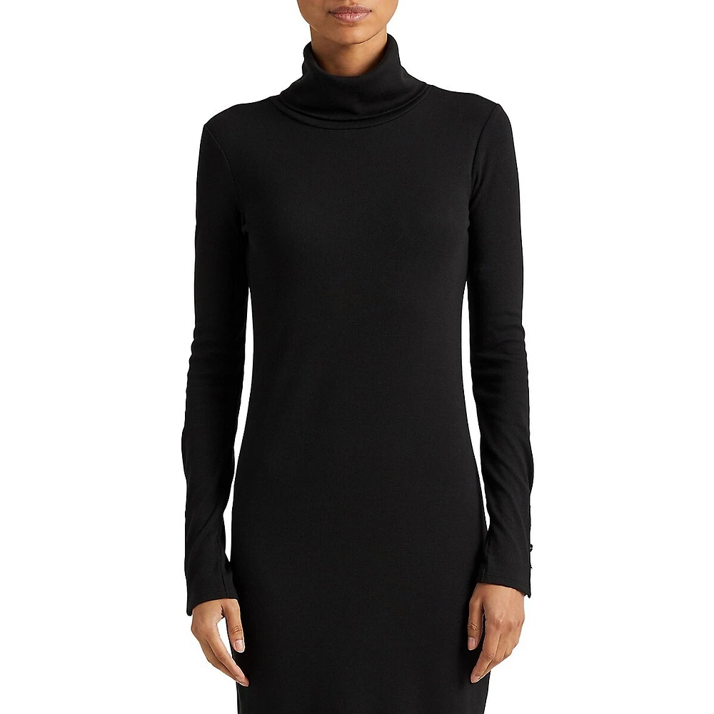Mockneck Midi Sweater Dress