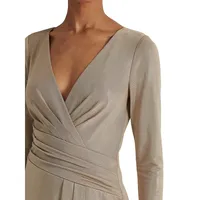 Foil-Print Jersey Cocktail Dress