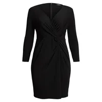 Plus Twist-Front Stretch Jersey Dress