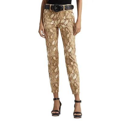 Printed High-Rise Ankle Jeans