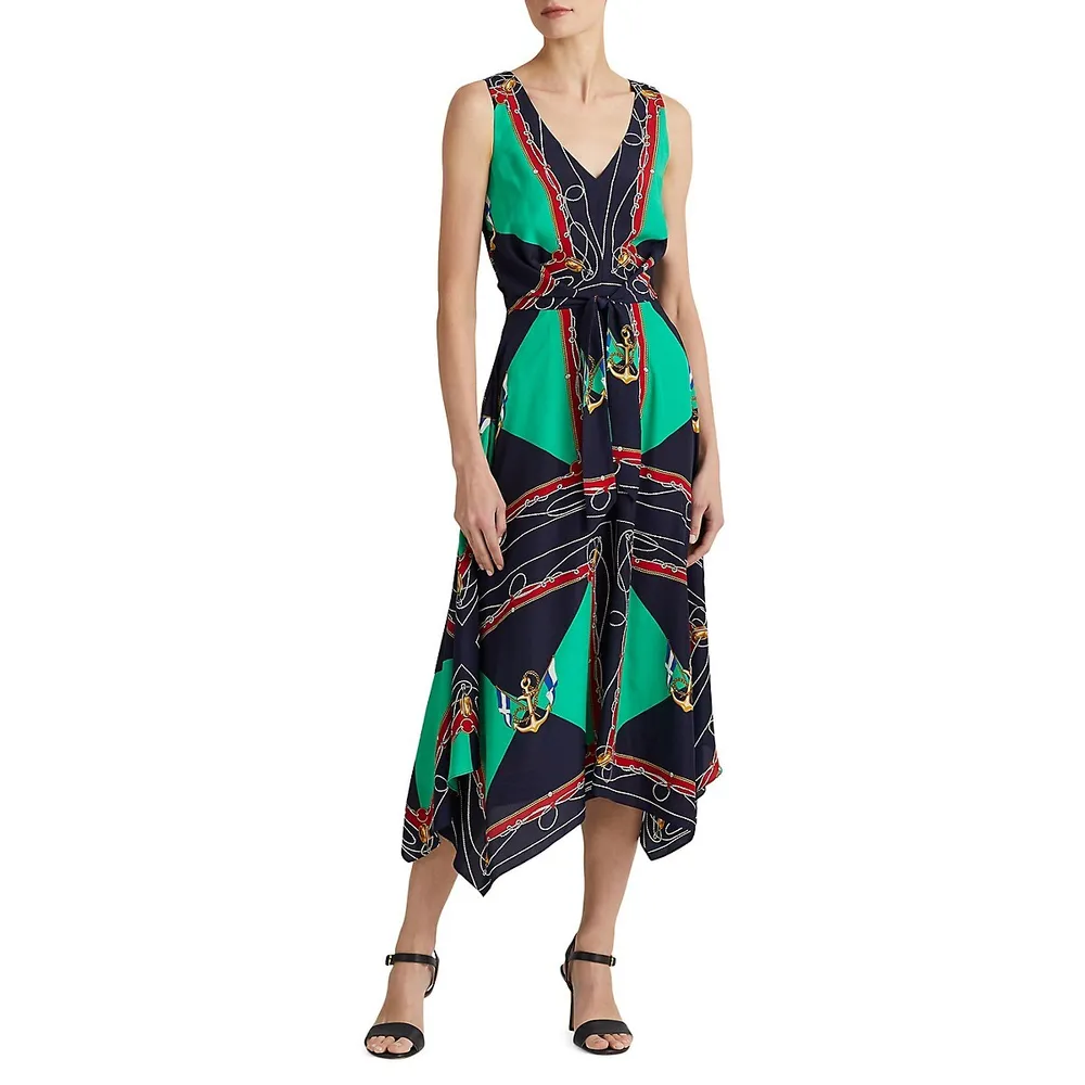 Lauren Ralph Lauren + Nautical-Print Midi Dress | Yorkdale Mall