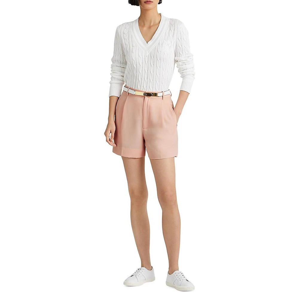 ​​Pleated Georgette Shorts