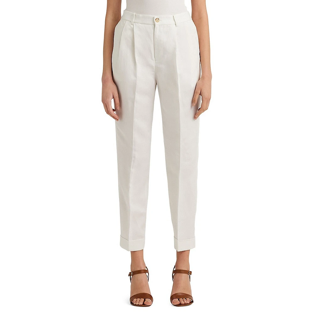 Krisztian Pleated Cropped Pants