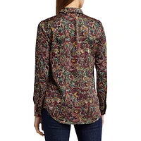 Floral Satin Charmeuse Shirt