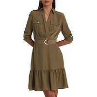 Button-Front Tiered Dress