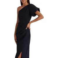 Robe midi dévoilant une épaule