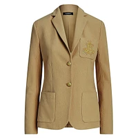 Slim-Fit Bullion LRL-Patch Jacquard Blazer