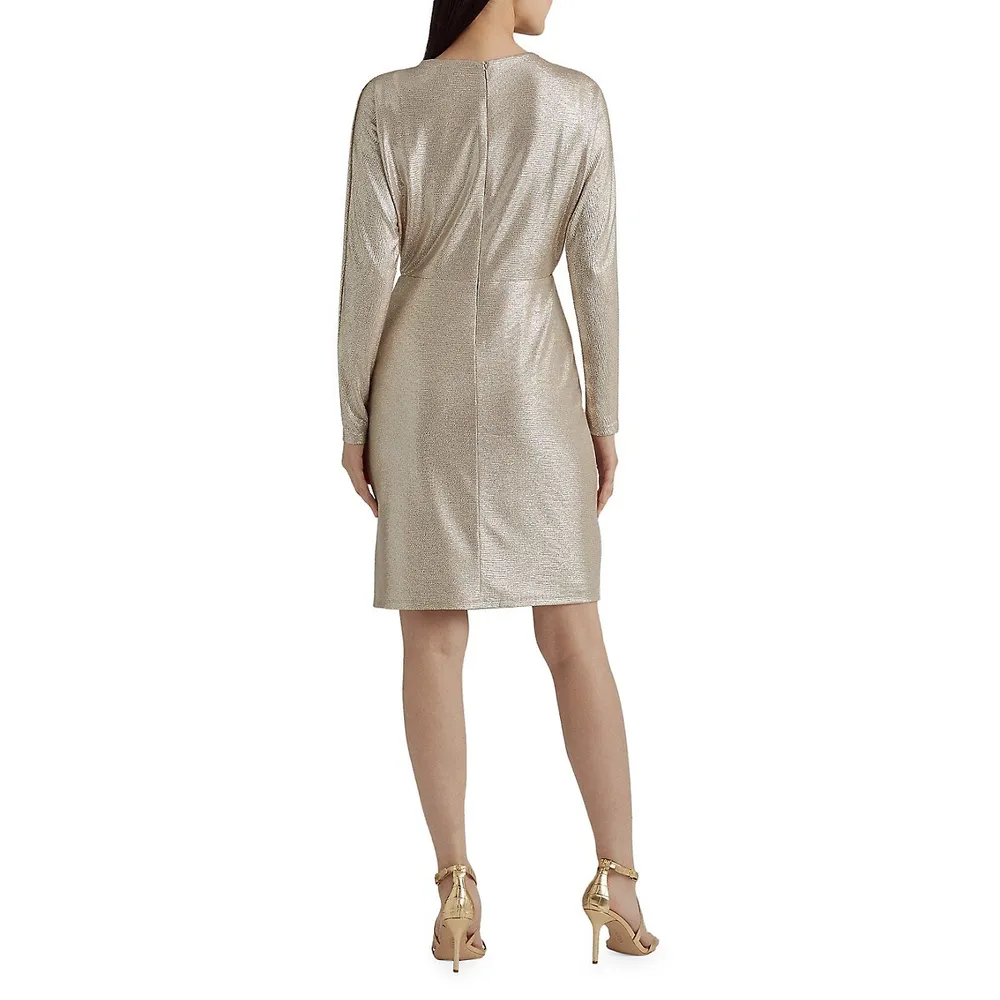 Metallic Stretch Knit Cocktail Dress