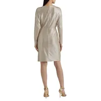 Metallic Stretch Knit Cocktail Dress