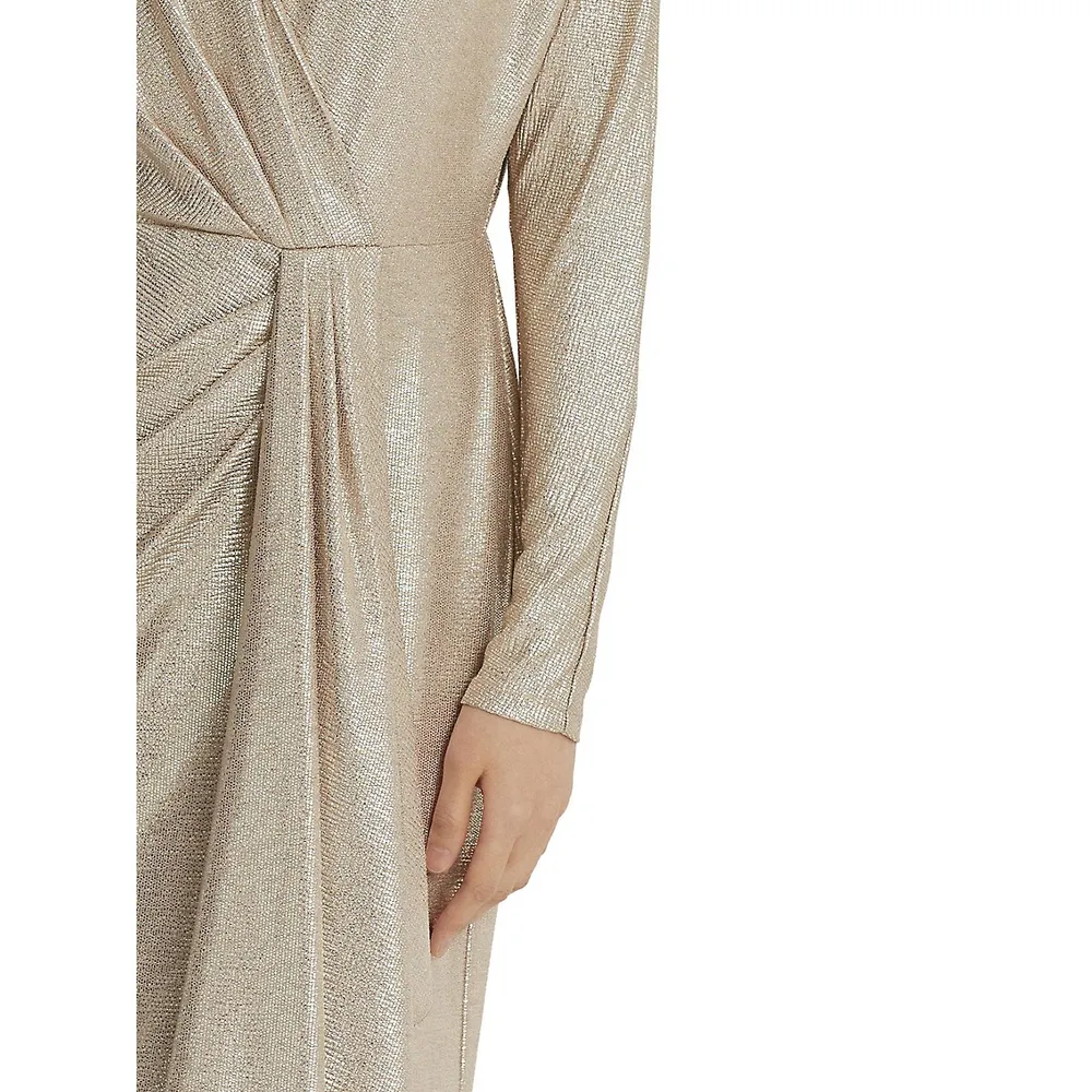 Metallic Stretch Knit Cocktail Dress