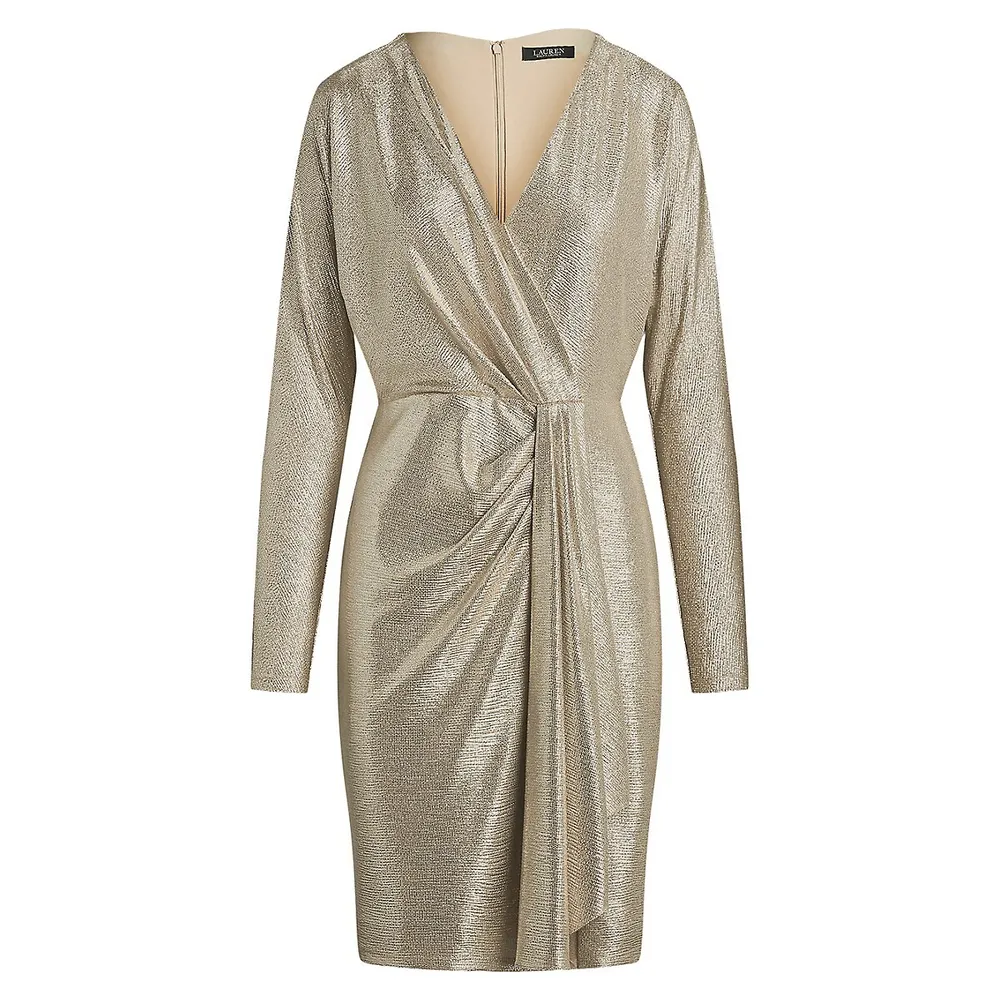 Metallic Stretch Knit Cocktail Dress