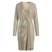 Metallic Stretch Knit Cocktail Dress