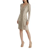 Metallic Stretch Knit Cocktail Dress