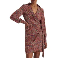 Fiondra Paisley-Print Side-Tie Dress